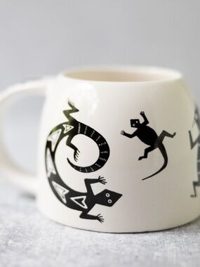Treasure Chest VTG Southwestern Pottery Lizard Mug Las Cruces New Mexico #250
